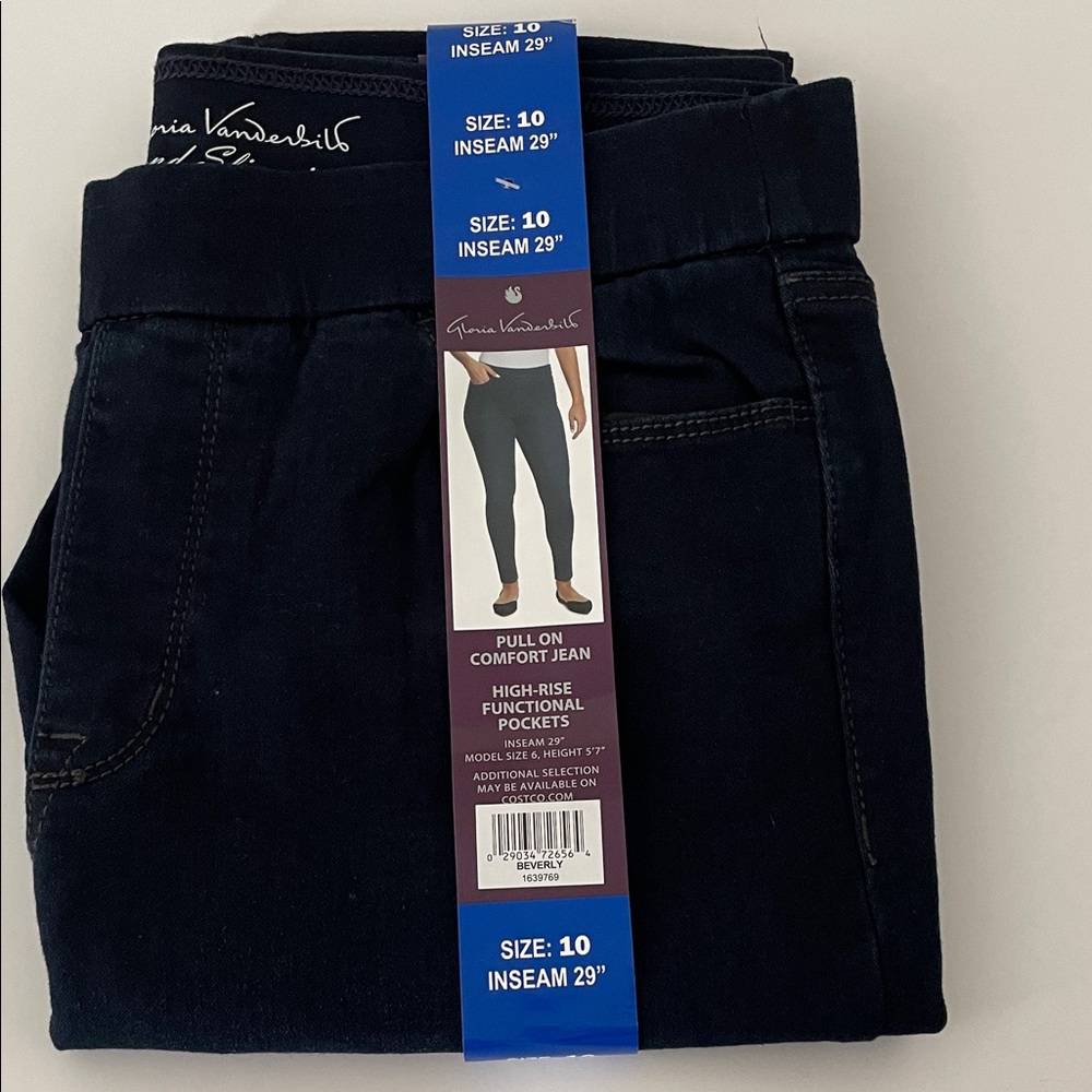 Gloria Vanderbilt Women's Pull-on Comfort Jean, High-Rise Pockets Beverly, 10